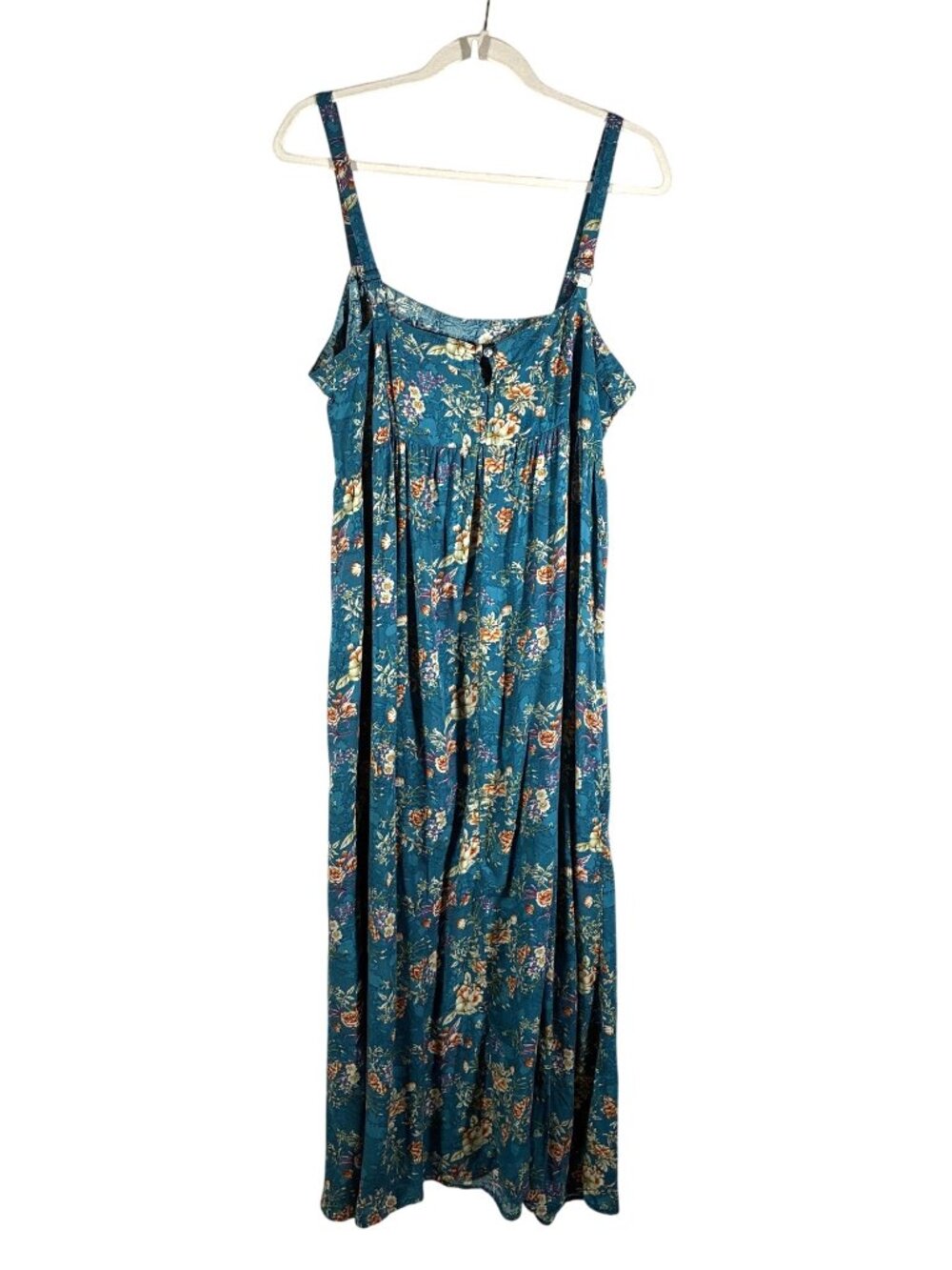 Natural Life Blue Floral Maxi sundress Adjustable Straps & back Button Detail L - Picture 3 of 11